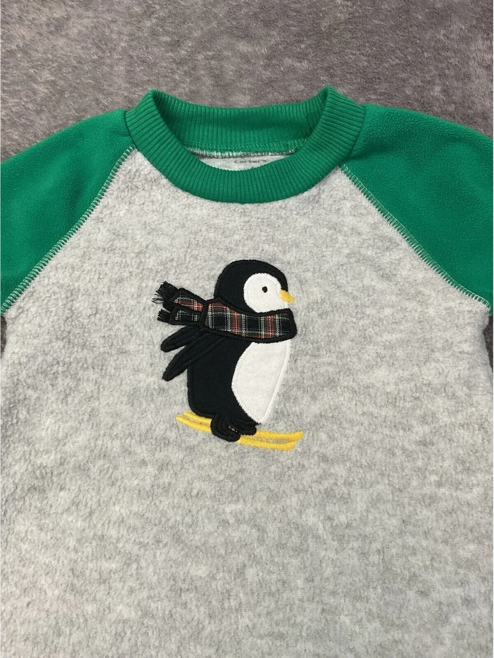 🐧 Carter's Fleece Penguin Romper (6M)
